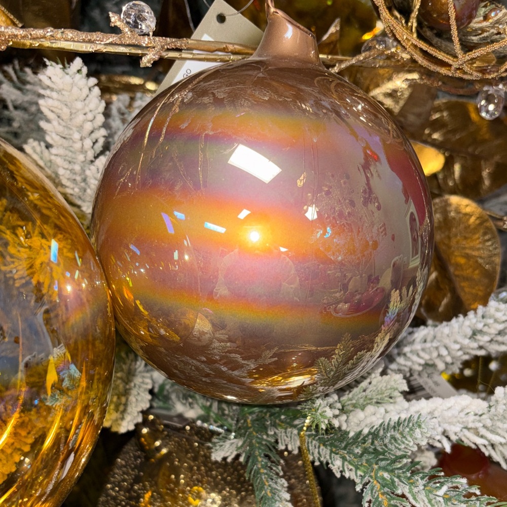 Gold pearl ball ornament